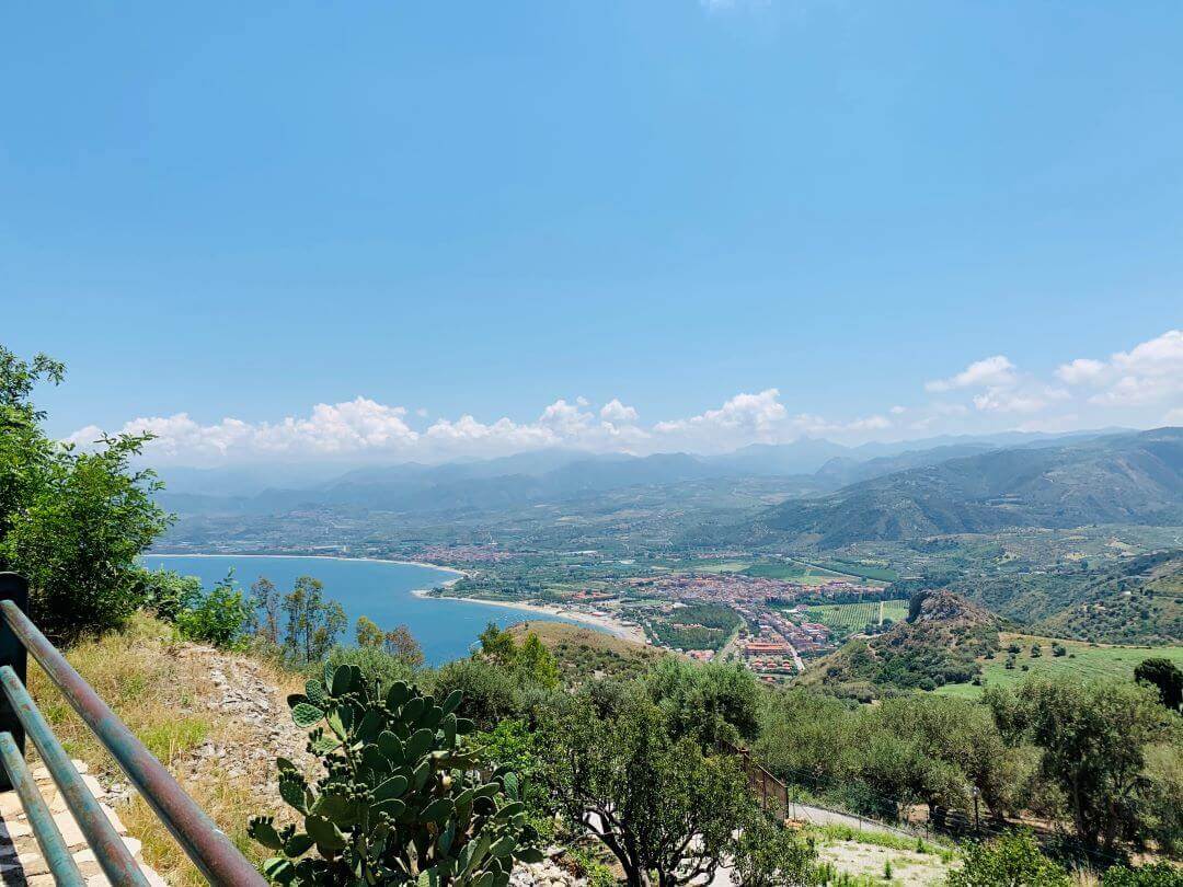 The north to west Sicilian highway with a breathtaking view of the cities below and the sea