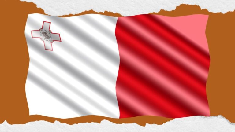 The Maltese half white and half red flag with the cross of St. George