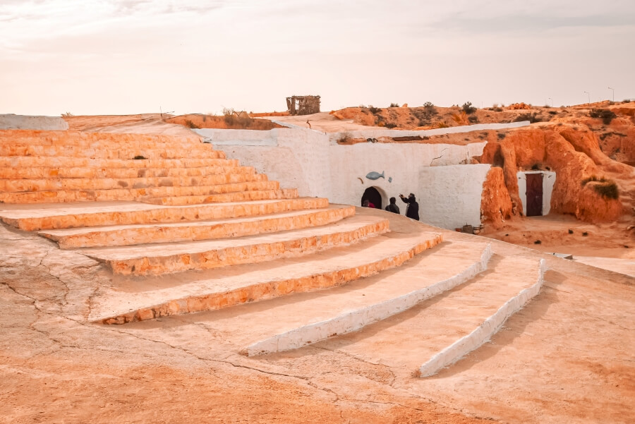 Entrance to an underground cave home in Matmata, Tunisia
