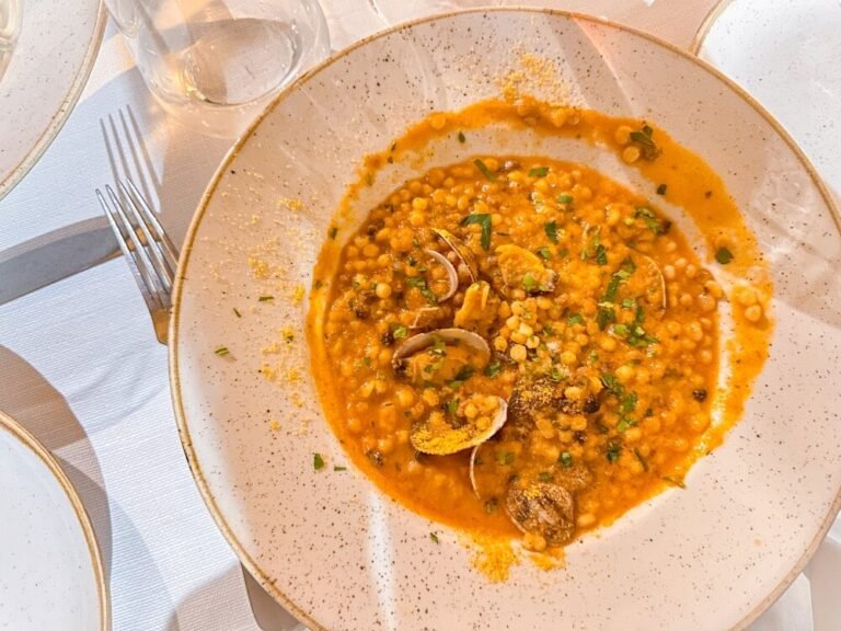 A pasta seafood dish called fregula from Sardinia