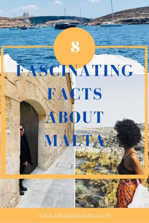 A photographic with 3 photographs in the background and the title 8 FASCINATING FACTS ABOUT MALTA in the foreground